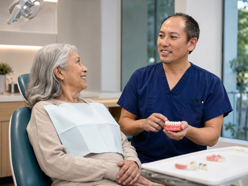 Dentures and partial dentures at Willowbrook Dentistry in Houston